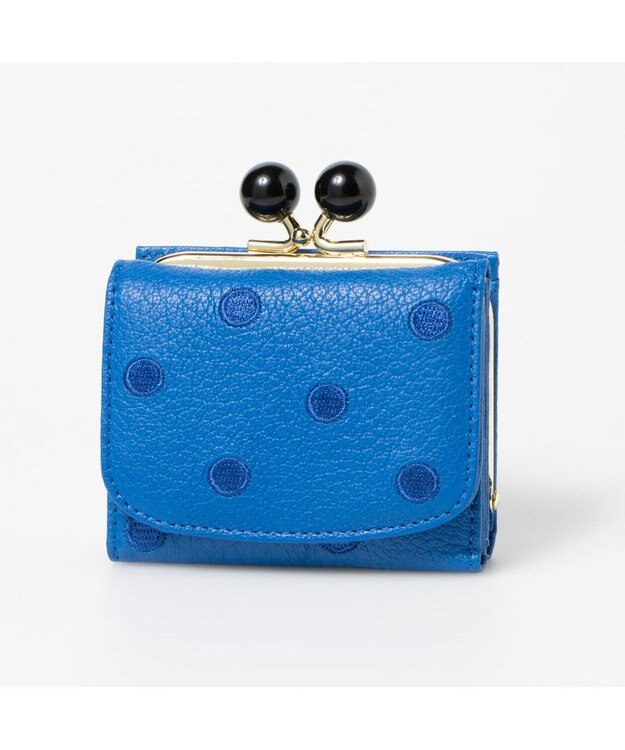 UNBILLION ペルケ perche / アクリル玉三つ折りミニサイフ ブルードット