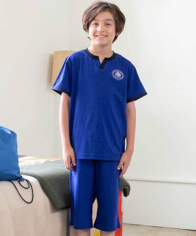 J.PRESS KIDS 【S-Lサイズ】ナップザック付き ルームウェア 上下セット ブルー系