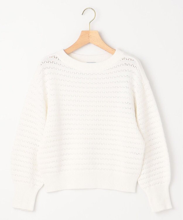 組曲 L 編地切替ドルマンプルオーバー ニット アイボリー系