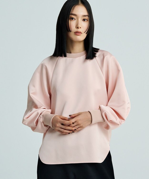 uncrave 【洗濯機洗い可】サテン ブラウス（uncrave WHITE） ベビーピンク