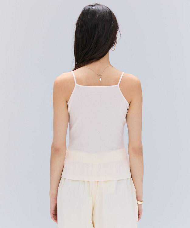 BEIGE， 【洗える・Oggi 10月号掲載】MARINO / コットンリブキャミソール Ecru