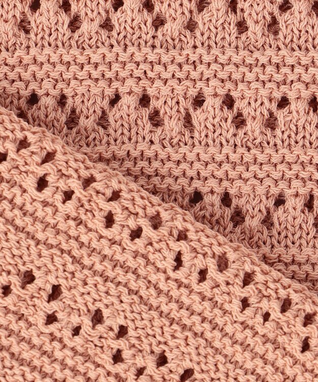 組曲 L 編地切替ドルマンプルオーバー ニット アプリコットブラウン系