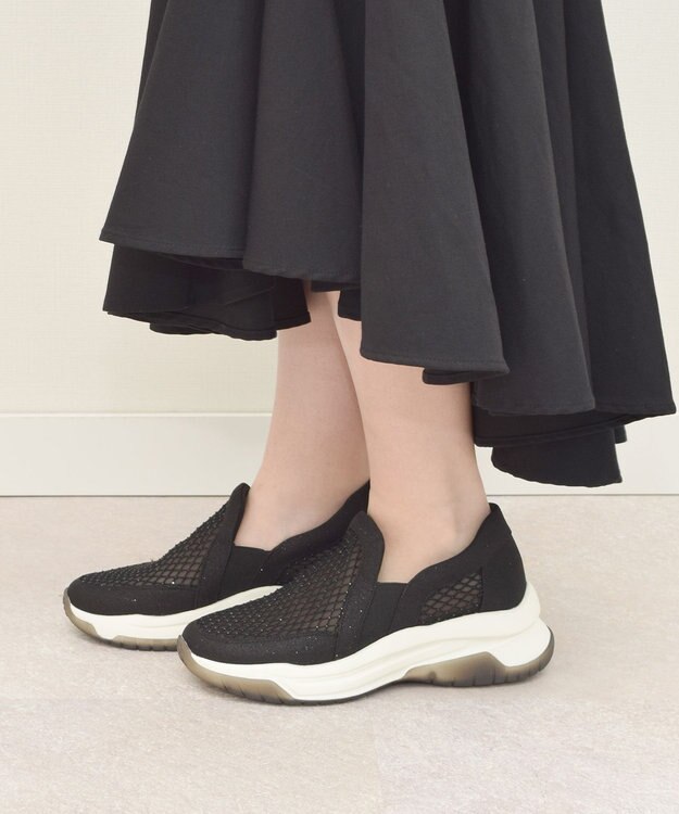 Bridget Birkin 【Bridget Birkin】ラインストーンメッシュスニーカー ブラック雑材