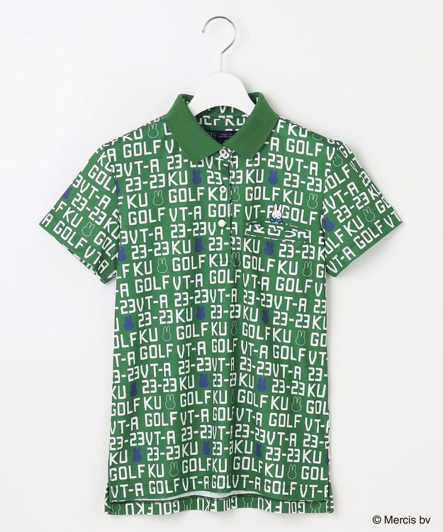 23区GOLF 【WOMEN】【吸水速乾/UVカット】ミッフィーロゴポロシャツ グリーン系5