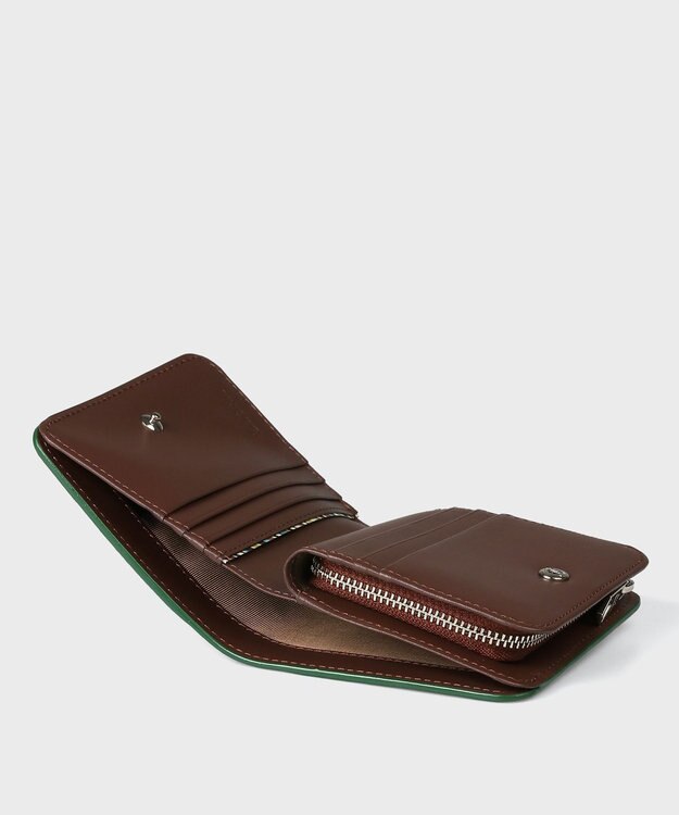 Paul Smith ストライプコーナー 2つ折り財布 ブラウン