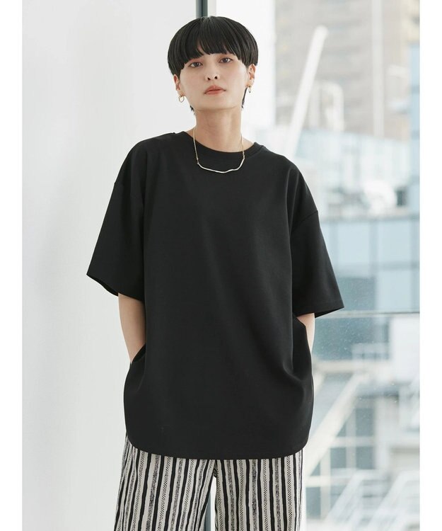 AMERICAN HOLIC 抗菌防臭　Ｄａｉｌｙ！　裾ラウンドカットチュニック1 Black