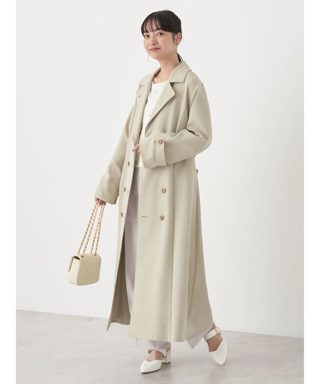 earth music&ecology ２ＷＡＹケープトレンチコート Light Khaki