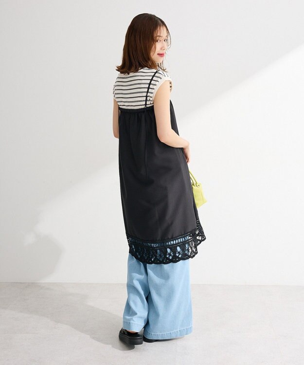Green Parks ２ｗａｙレースキャミワンピース Black