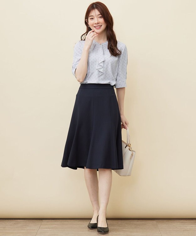 ANY SIS 【UVカット / 接触冷感 / 吸水速乾】スマートビューティストレッチ フレアスカート ネイビー