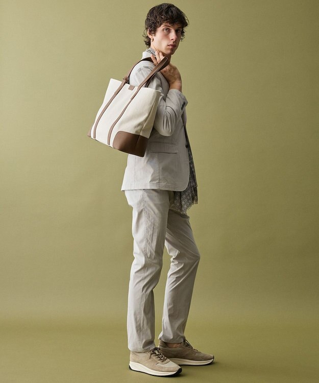 JOSEPH ABBOUD 【ストレッチ/軽量/Eco撥水/オーガニックコットン使用】マイクロピケストレッチジャケット ライトグレー系8