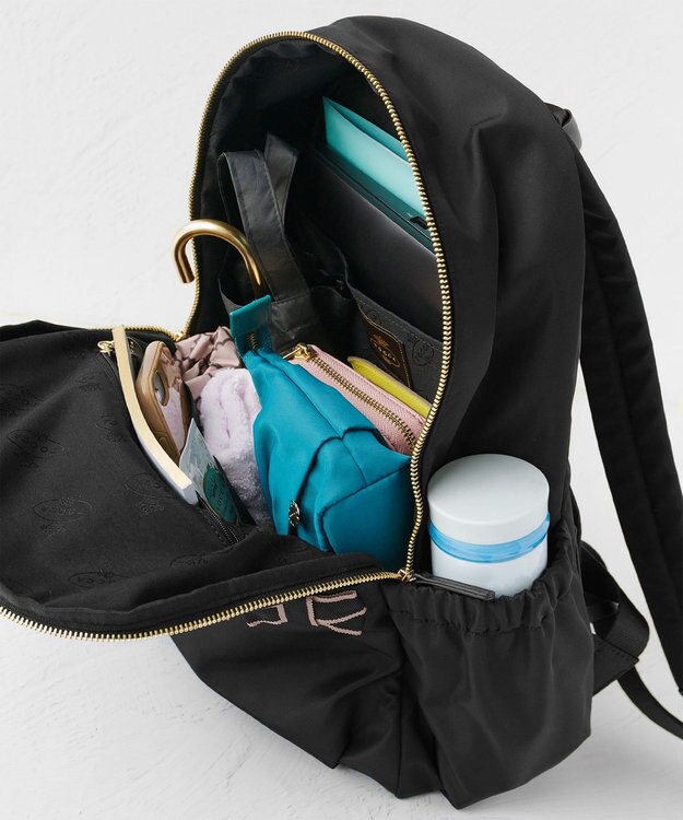 TOCCA 【A4サイズ対応・撥水】OCTUPLE BACKPACK バックパック ブラック×ベージュ系5