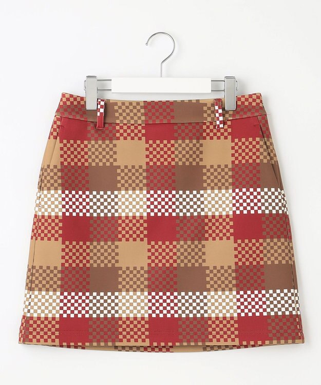 23区GOLF 【WOMEN】チェッカープリント スカート ワイン系3