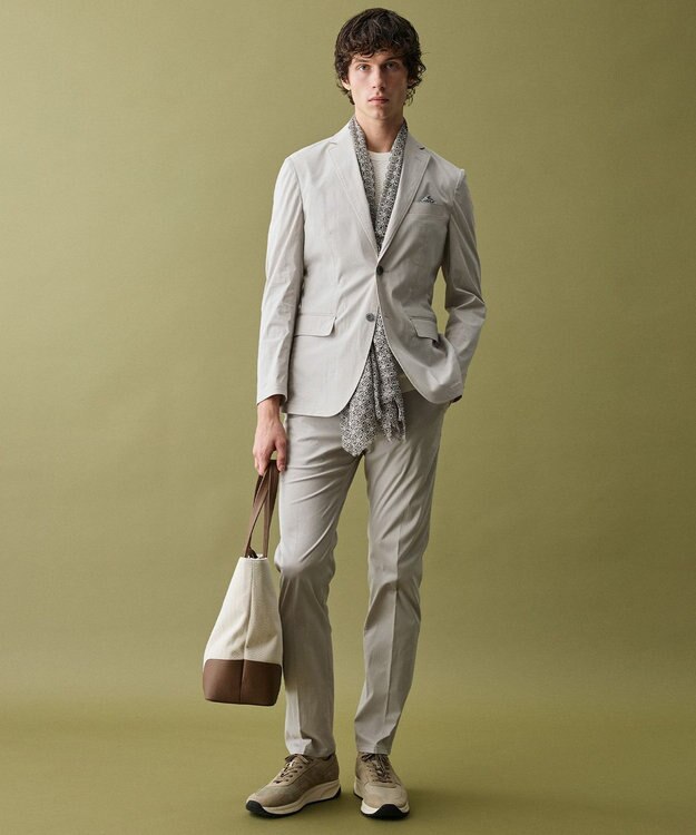 JOSEPH ABBOUD 【ストレッチ/軽量/Eco撥水/オーガニックコットン使用】マイクロピケストレッチジャケット ライトグレー系8