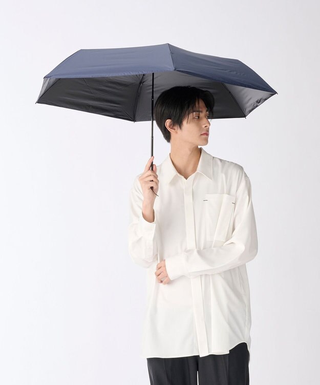 MOONBAT 【遮光100％/超軽量/耐久性】マジで軽い傘 晴雨兼用 折りたたみ日傘 マジカルテックプロテクション Tough W rib 55cm ディープブルー