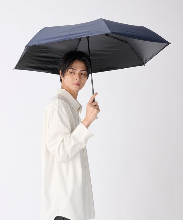 MOONBAT 【遮光100％/超軽量/耐久性】マジで軽い傘 晴雨兼用 折りたたみ日傘 マジカルテックプロテクション Tough W rib 55cm ディープブルー