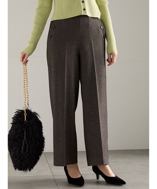 Te chichi ツイードワイドパンツ（セットアップ可） ブラウン