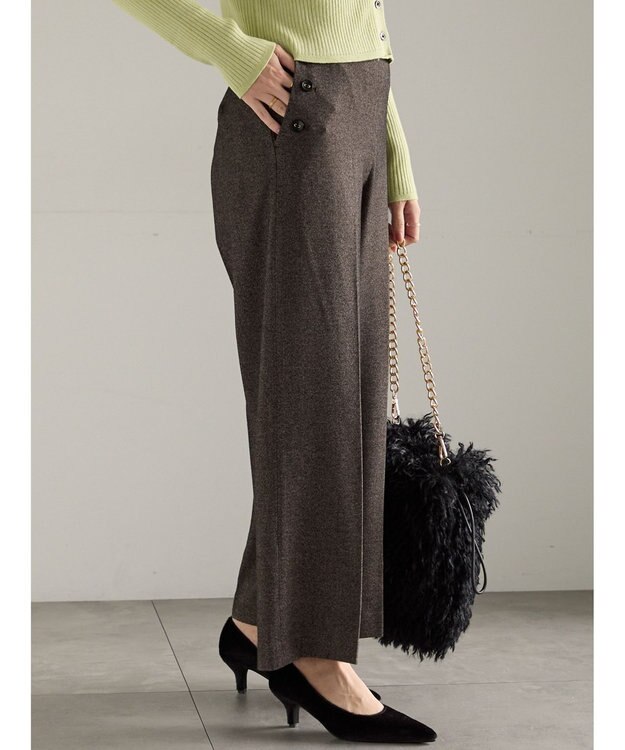 Te chichi ツイードワイドパンツ（セットアップ可） ブラウン