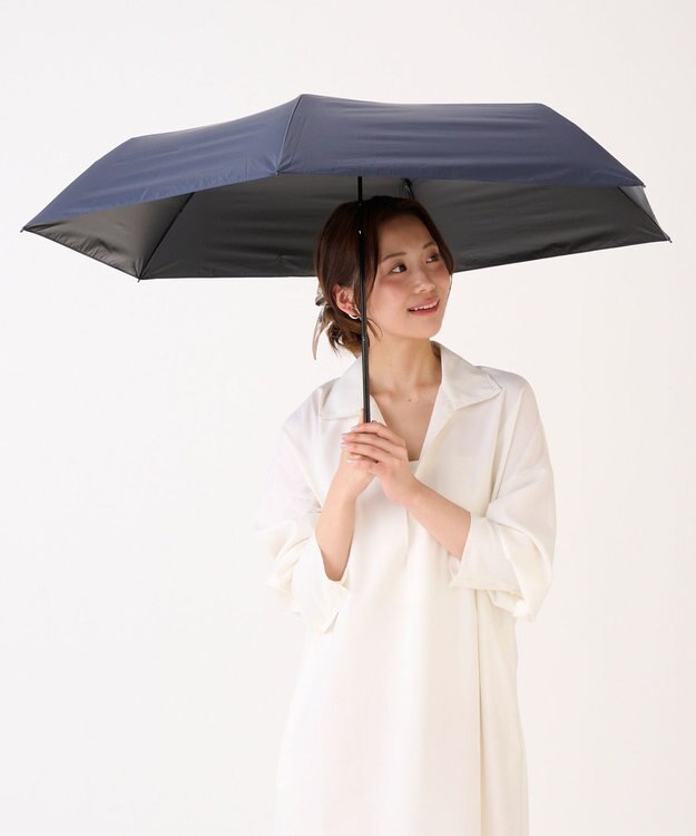 MOONBAT 【遮光100％/超軽量/耐久性】マジで軽い傘 晴雨兼用 折りたたみ日傘 マジカルテックプロテクション Tough W rib 55cm ディープブルー