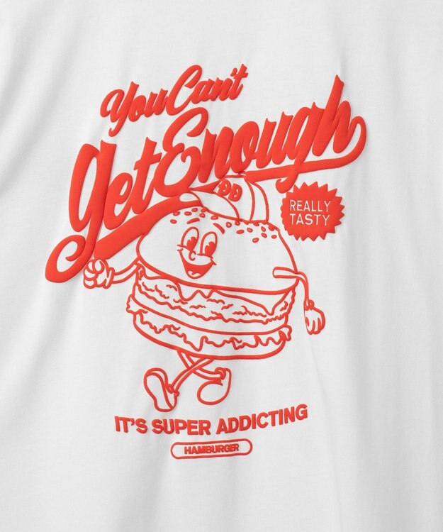 WEGO フードキャラ発泡プリントT ホワイト