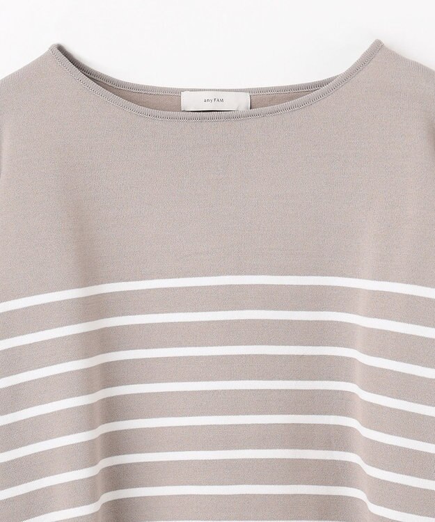 ANY バスクボーダーニットプルオーバー モカ×エクリュボーダー