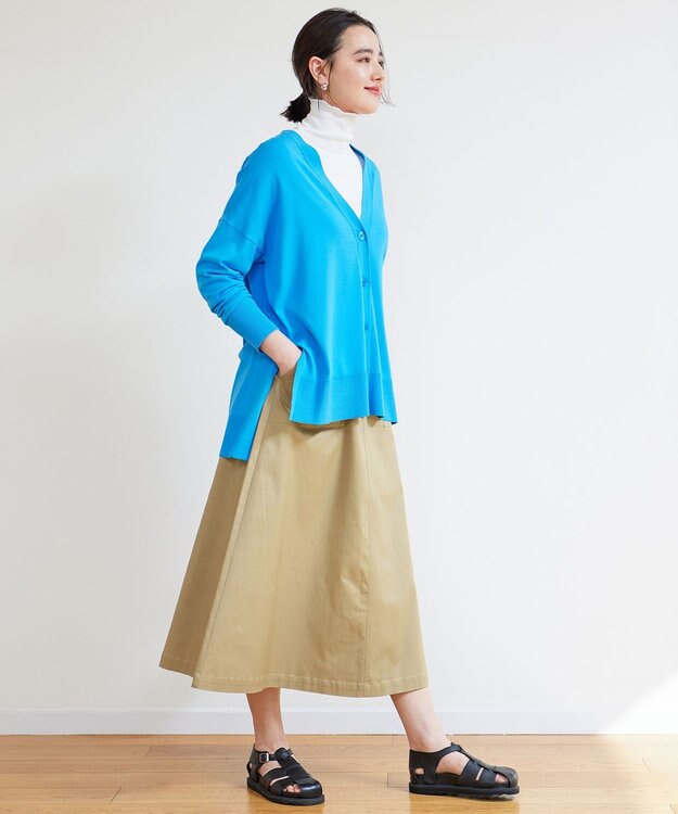 UNFILO 【洗える】シアーリブタートル ホワイト