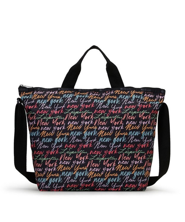 LeSportsac DELUXE EASY CARRY TOTE/NYCスクリプトブラック NYCスクリプトブラック