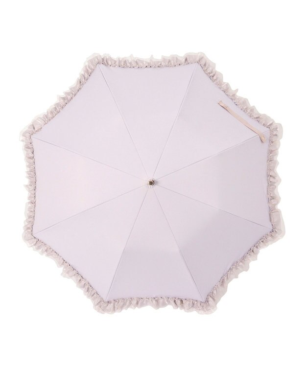 MOONBAT 【ランバン オン ブルー（LANVIN en Bleu）】晴雨兼用折りたたみ日傘　ビジュー付きオーガンジーフリル ライトパープル