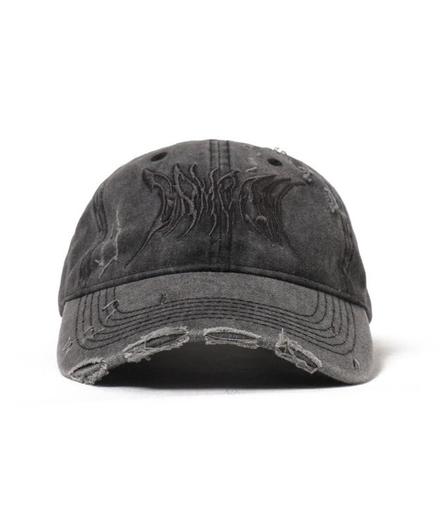 WEGO トライバルロゴダメージピグメントキャップ ブラック