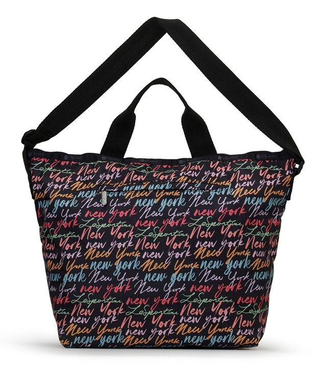 LeSportsac DELUXE EASY CARRY TOTE/NYCスクリプトブラック NYCスクリプトブラック
