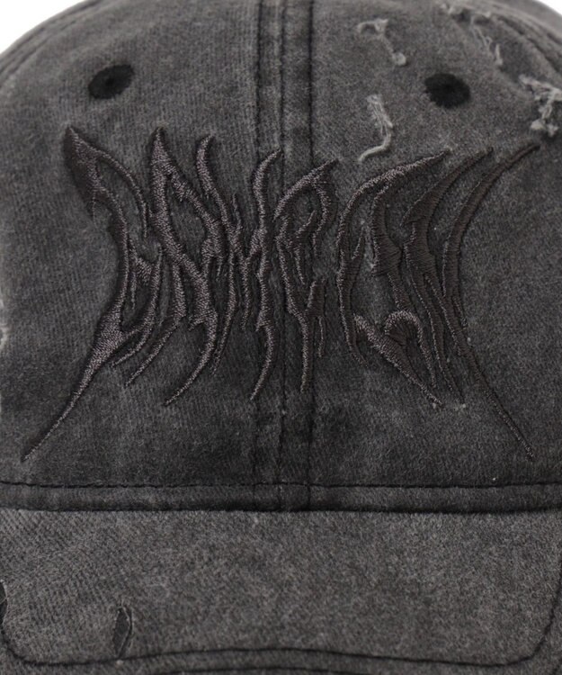 WEGO トライバルロゴダメージピグメントキャップ ブラック