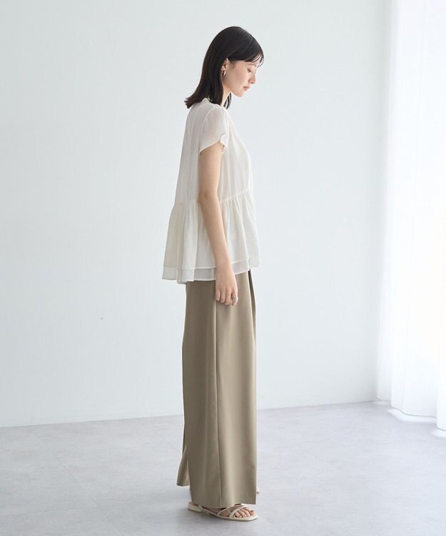 YECCA VECCA ペプラムシアーブラウス White