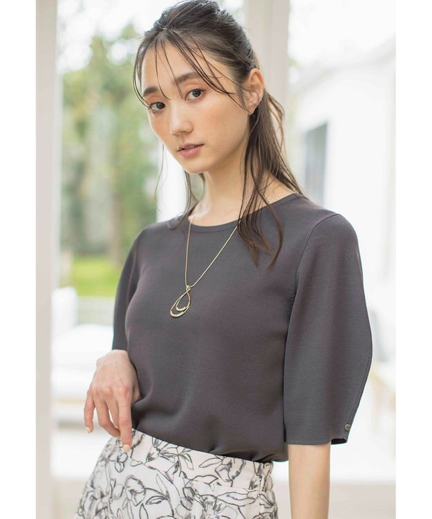 ANY SIS 【洗える】コクーンスリーブ ニット スレート