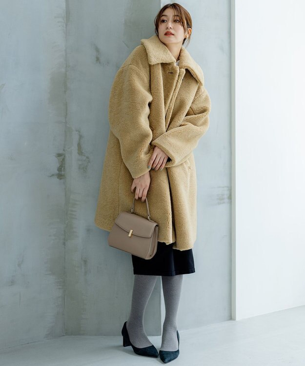 組曲 L テディボア コート ベージュ系