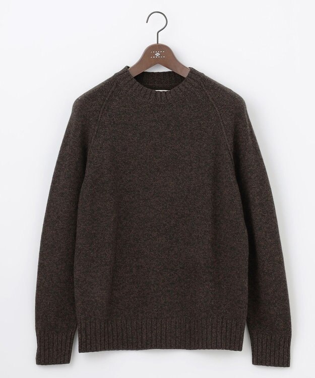 JOSEPH ABBOUD MOUNTAIN 【WEB限定・SPACE/イタリア糸使用/軽く暖かい/豊富なカラー】 ラムウール　クルーネック ニット カーキ系