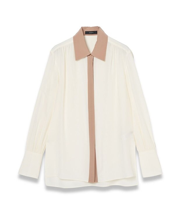 JOSEPH CDCカラーブロック　エボラブラウス Ivory/Blusher