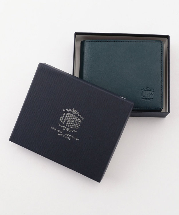 J.PRESS MEN 【MORPHO×J.PRESS】スムースヌメ 二つ折り財布 ネイビー系