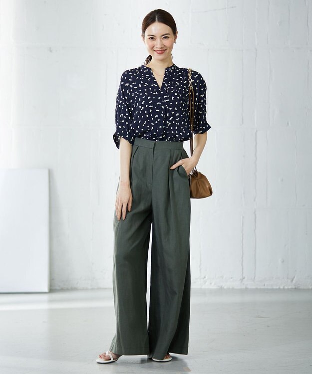 ICB チェーン付きミニ巾着バッグ ベージュ系