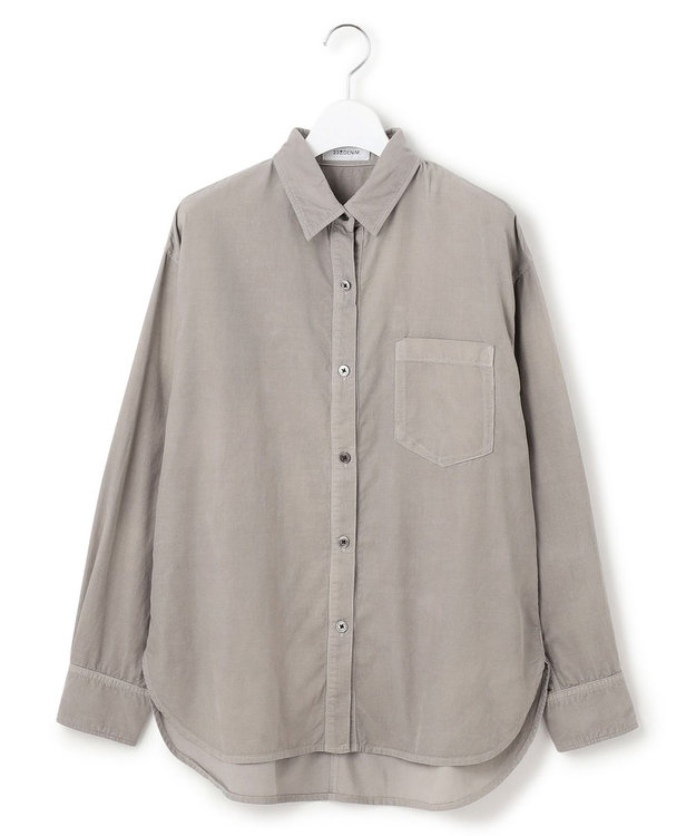 23区 【見上愛さん着用/Oggi11月号掲載】コットン コーデュロイ シャツ ライトグレー系