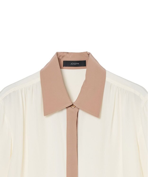 JOSEPH CDCカラーブロック　エボラブラウス Ivory/Blusher
