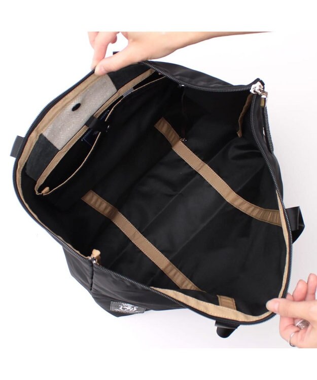 A.D.M.J. 【ナイロン】オリタタミバッグL BLACK