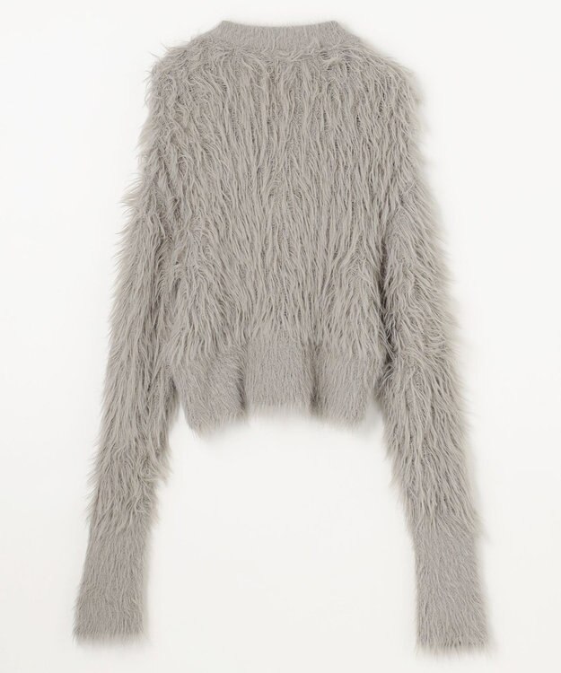 NAVE 【ReNAVE・洗える】メルティーシャギーニット カーディガン ライトグレー系