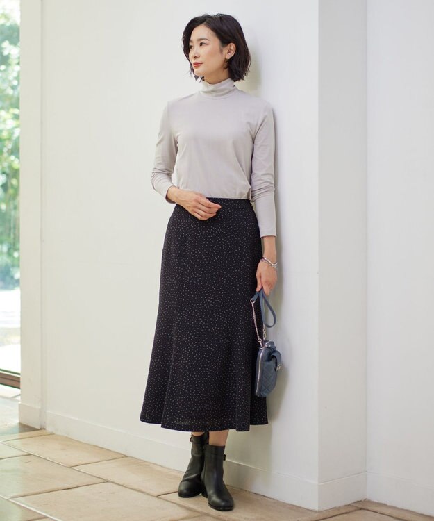 J.PRESS LADIES L 【WEB限定・洗える】フェミニッシュパウダー dots スカート ブラック系5