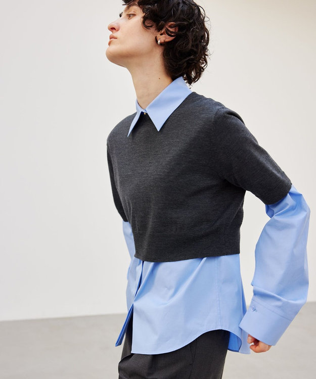 BEIGE， 【洗える】LA MONNAIE / ショート丈ニット C Gray