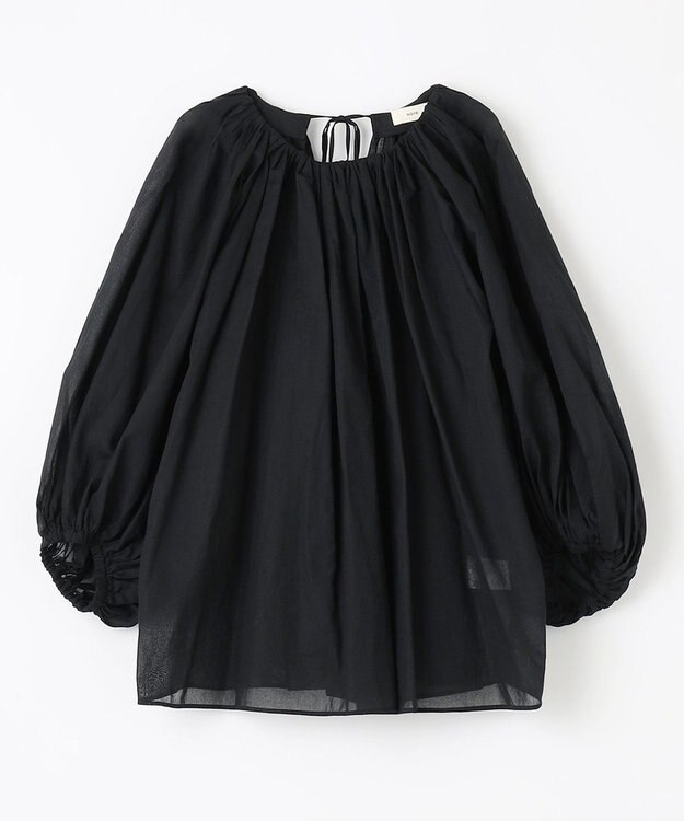 NAVE 【Nave　洗える】ボリュームボイル ブラウス ブラック系