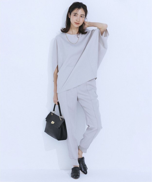 ICB L 【接触冷感・UVケア・速乾・洗える】 FluidBackSatin ドルマンスリーブブラウス トープ系