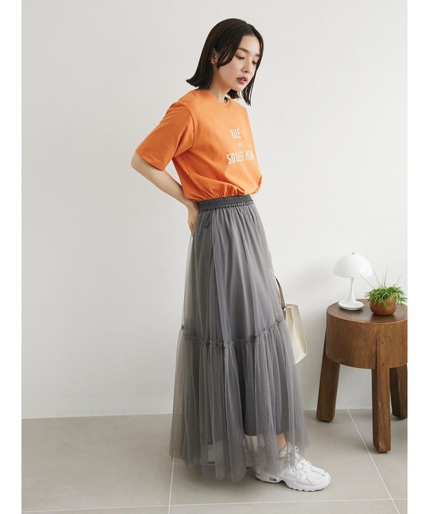 Green Parks ・ＥＬＥＮＣＡＲＥ　ＤＵＥ　２ｗａｙチュールキリカエスカート Charcoal Gray