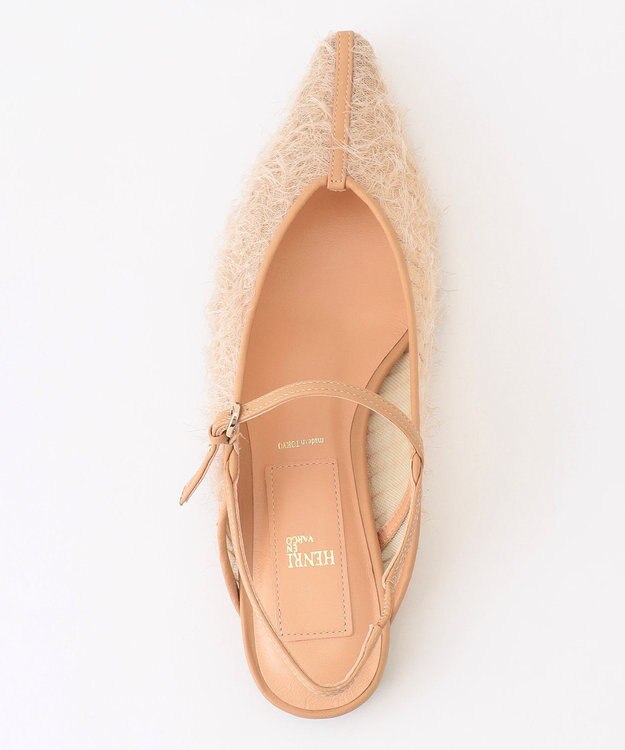 BEIGE， 【一部店舗限定】HENRI EN VARGO / LULU ファーバックストラップパンプス Beige