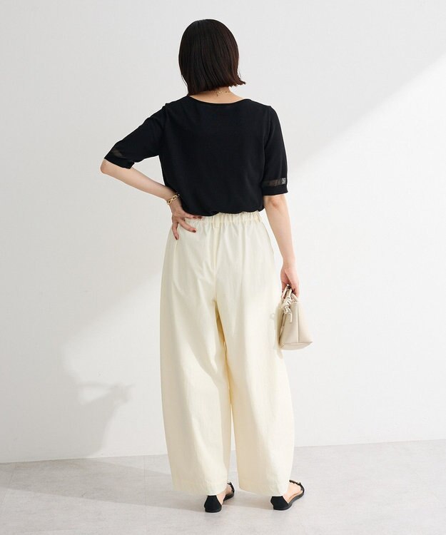 Green Parks 袖シアーニットプルオーバー Black