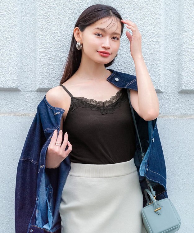 Wing カップ付きインナー ラク きれいなバストシルエット 綿混(身生地) 【シンクロブラトップ】 リブタイプ ブラトップ ET1083 ウイング／ワコール ブラック