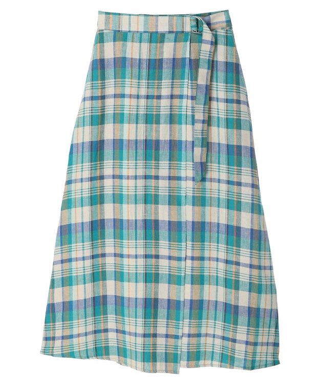 AMERICAN HOLIC ラップ風チェックスカート Green